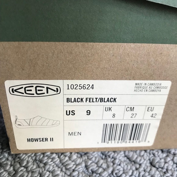 Keen Men’s Howser II Slip On Slippers In Black Felt/Black, Size 9 - Picture 11 of 11